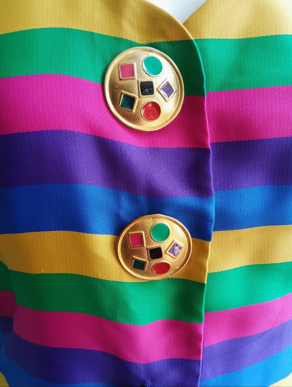 Vintage 1980s Striped Colorful halter Mini Party Dress - Picture 7 of 11